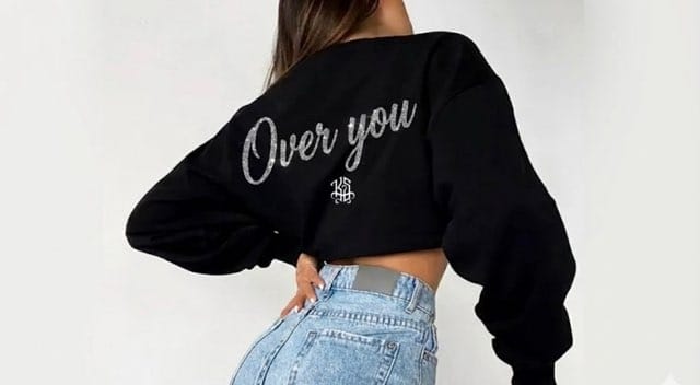 Custom Blinged Out Crop Top "TWISTED"