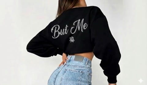 Custom Blinged Out Crop Top "NOBODY"